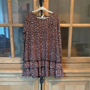 Leopard Print Ruffle Dress